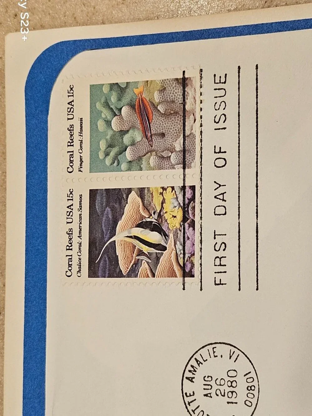 RARE COLLECTIBLE USPS 1ST DAY ISSUE COVER CORAL REEFS USA STAMP ENVELOPE FDC
